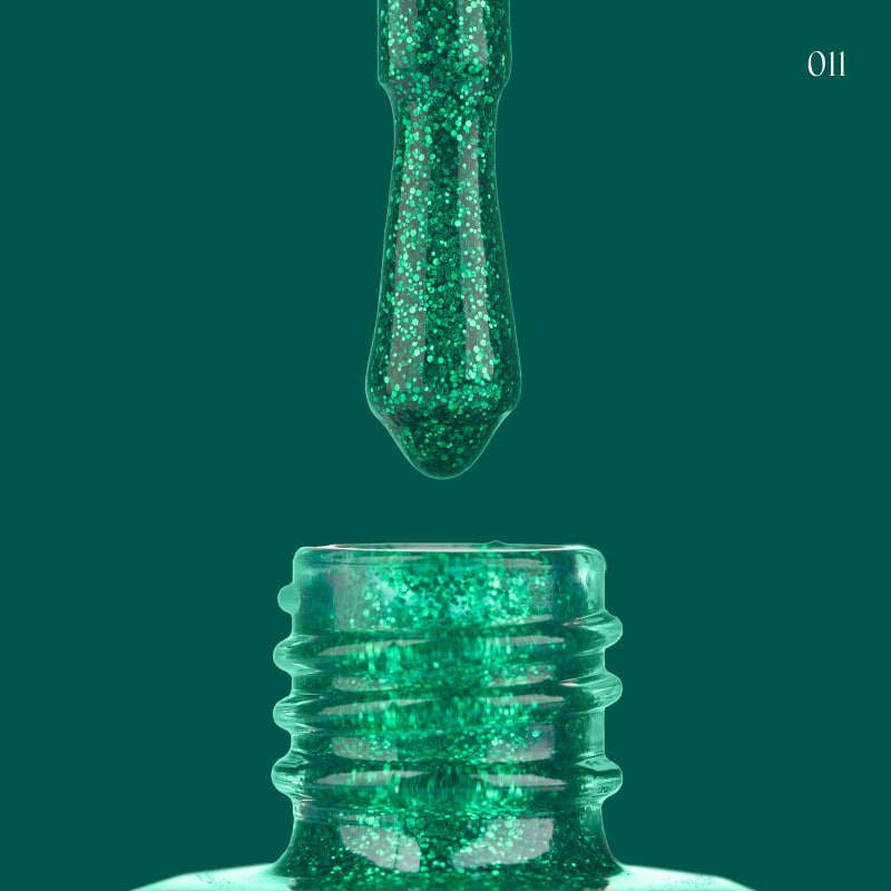 Lacquer Nail Polish GLOSS 011 (green shimmer), 11 ml